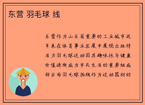 东营 羽毛球 线